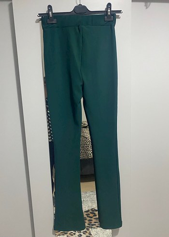 Yeşil slim Fit Kadın Kumaş Pantolon - Görsel 2