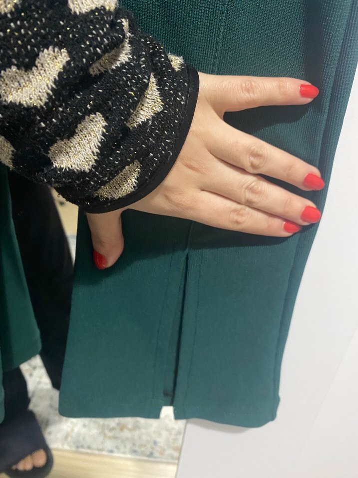 Yeşil slim Fit Kadın Kumaş Pantolon - Görsel 3