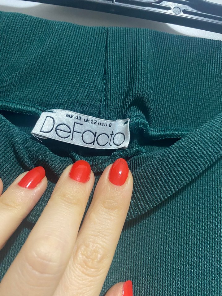 Yeşil slim Fit Kadın Kumaş Pantolon - Görsel 4