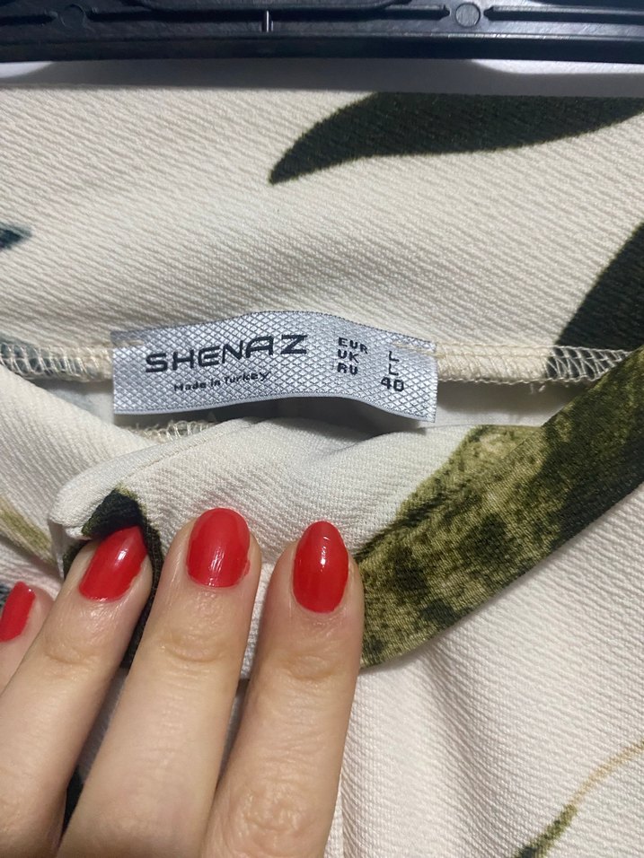 Yeşil yaprak Baskılı Kadın Uzun Kumaş Pantolon - Görsel 4