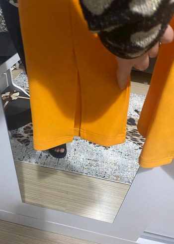 Turuncu slim Fit Kadın Kumaş Pantolon - Görsel 4