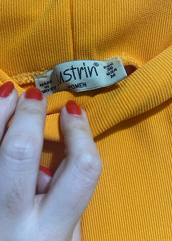 Turuncu slim Fit Kadın Kumaş Pantolon - Görsel 3