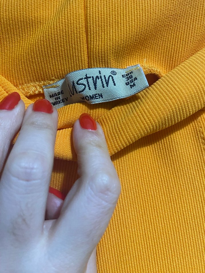 Turuncu slim Fit Kadın Kumaş Pantolon - Görsel 3