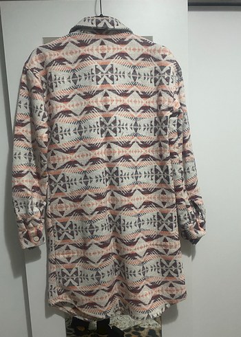 Uzun Kollu Bohem Desenli Kadın Gömlek Elbise-Tunik - Görsel 2