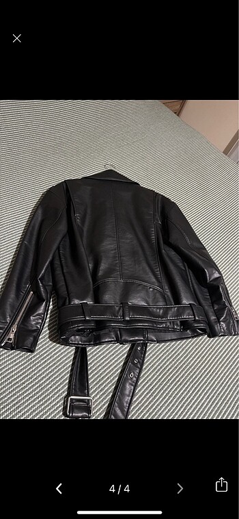 xs Beden siyah Renk Zara Oversize deri ceket