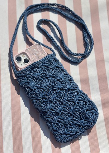 Mavi Bohem Çapraz Telefon Çantası