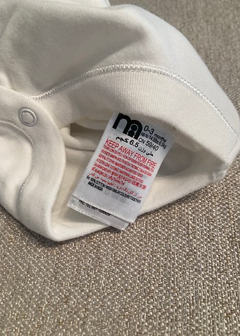 Mothercare Kolsuz Beyaz Bebek Body - Görsel 3