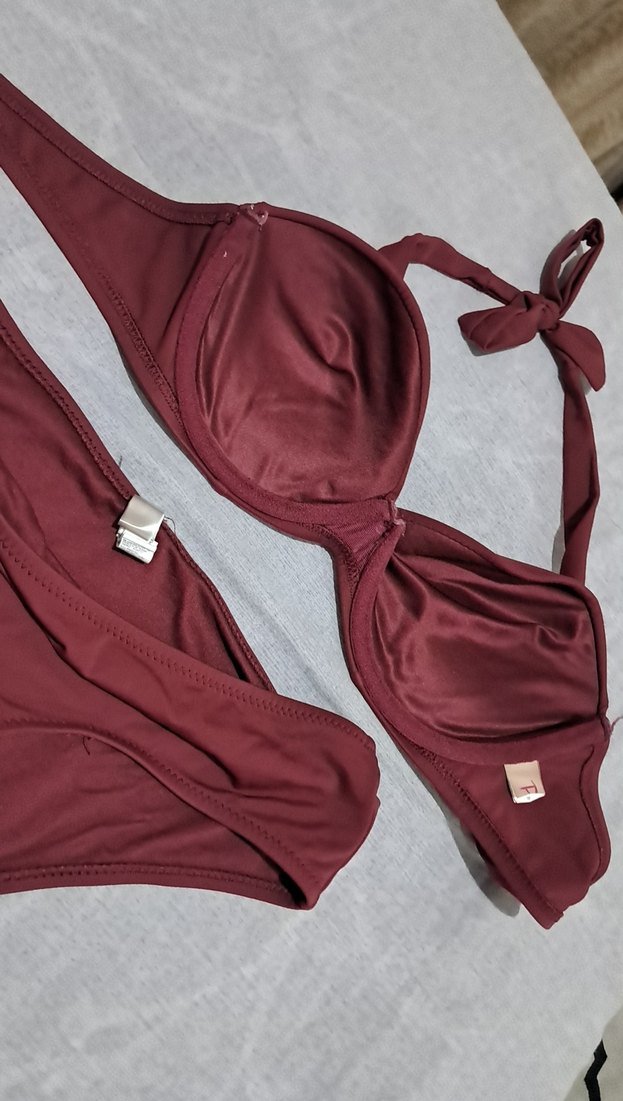 Bordo Strappy Kadın Bikini Takımı - Görsel 2