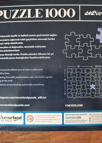  Neverland 1000 Parça Mavi Gökyüzü Puzzle