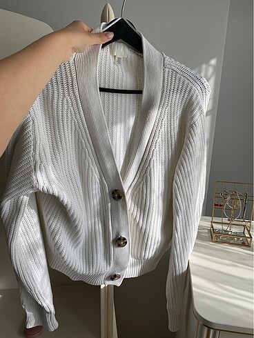 H&M beyaz örme hırka