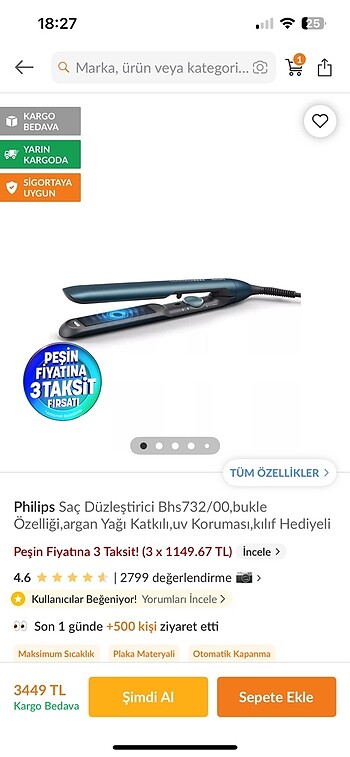 Philips 7000 serisi düzleştirici