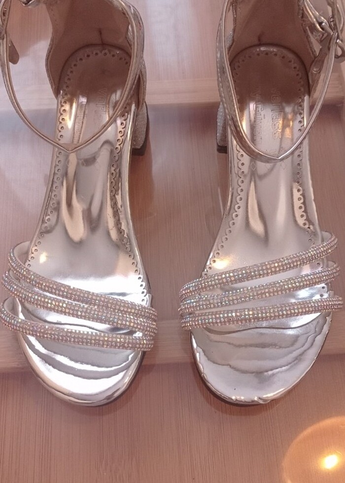 Kız çocuk abiye topuklu ayakkabı - Görsel 3