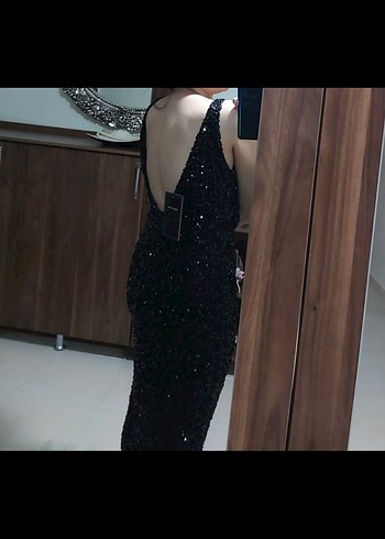 Happy to Wear siyah payet elbise - Görsel 4