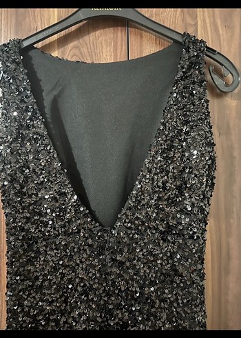 Happy to Wear siyah payet elbise - Görsel 5