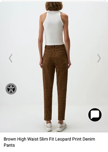 Jimmy Key Leopar Desenli Yüksek Bel Slim Fit - Görsel 3