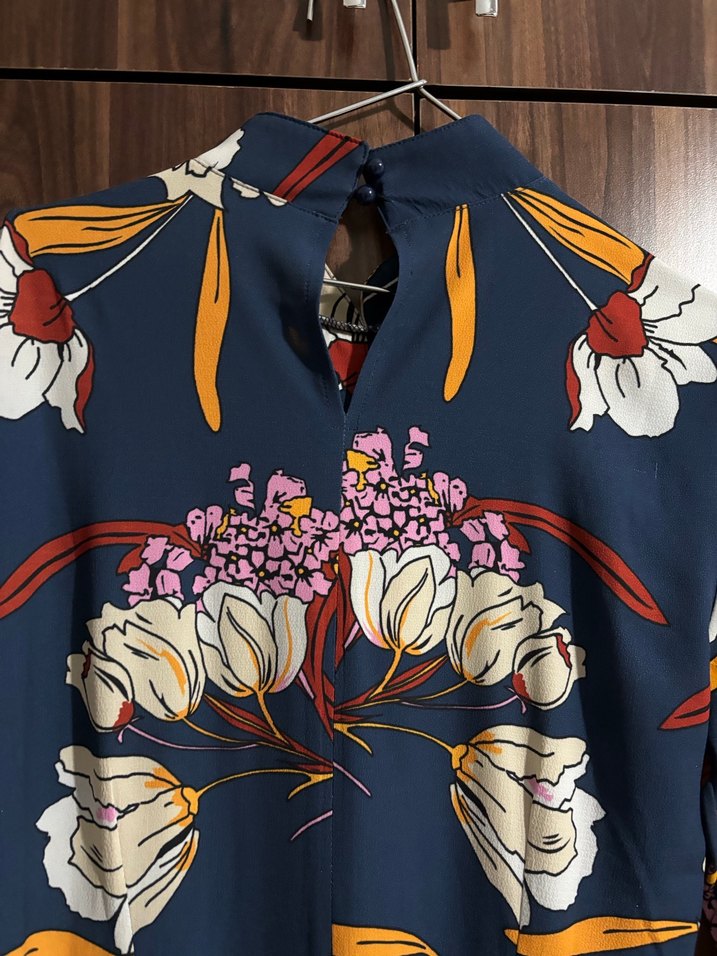 Çiçek Desenli Bohem Mini Elbise - Görsel 3