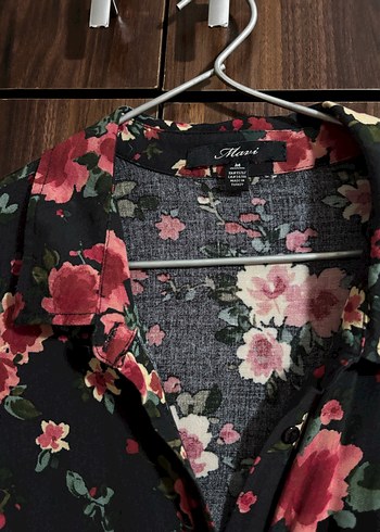 MAVİ Çiçek Desenli Siyah Elbise - Görsel 4