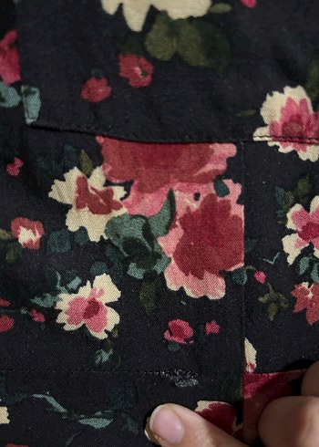 MAVİ Çiçek Desenli Siyah Elbise - Görsel 8