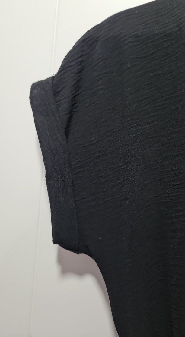 Siyah Keten Uzun Kemerli Elbise - Görsel 4