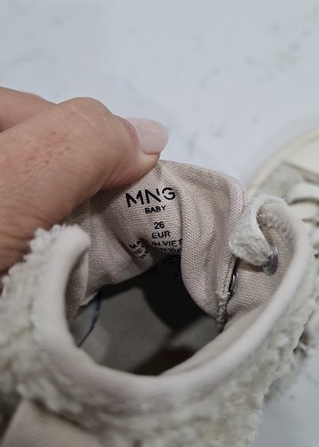 Kız Çocuk Gri Kürklü Sneakers - Görsel 4