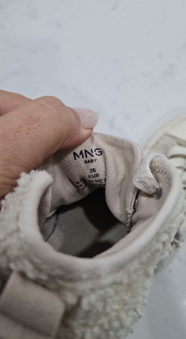 Kız Çocuk Gri Kürklü Sneakers - Görsel 4