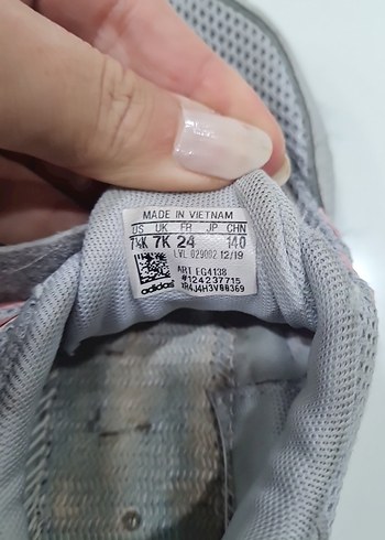 Kız Çocuk Gri Cırt Cırtlı Spor Ayakkabı - Görsel 2