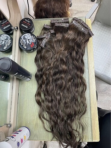 6lı Gerçek Saç Çıt Çıt Koyu Küllü Kumral