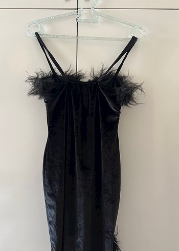 Kadife püsküllü elbise - Görsel 3