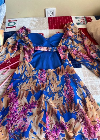 Bohem Çok Renkli Midi Elbise - Görsel 3