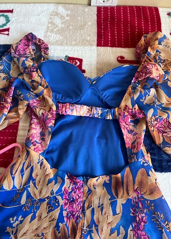 Bohem Çok Renkli Midi Elbise - Görsel 2