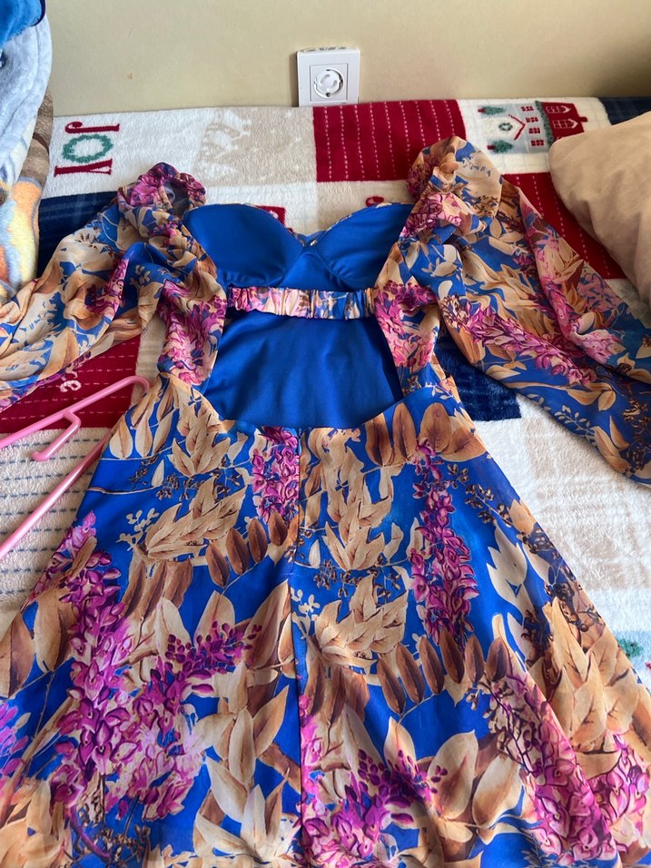 Bohem Çok Renkli Midi Elbise - Görsel 3