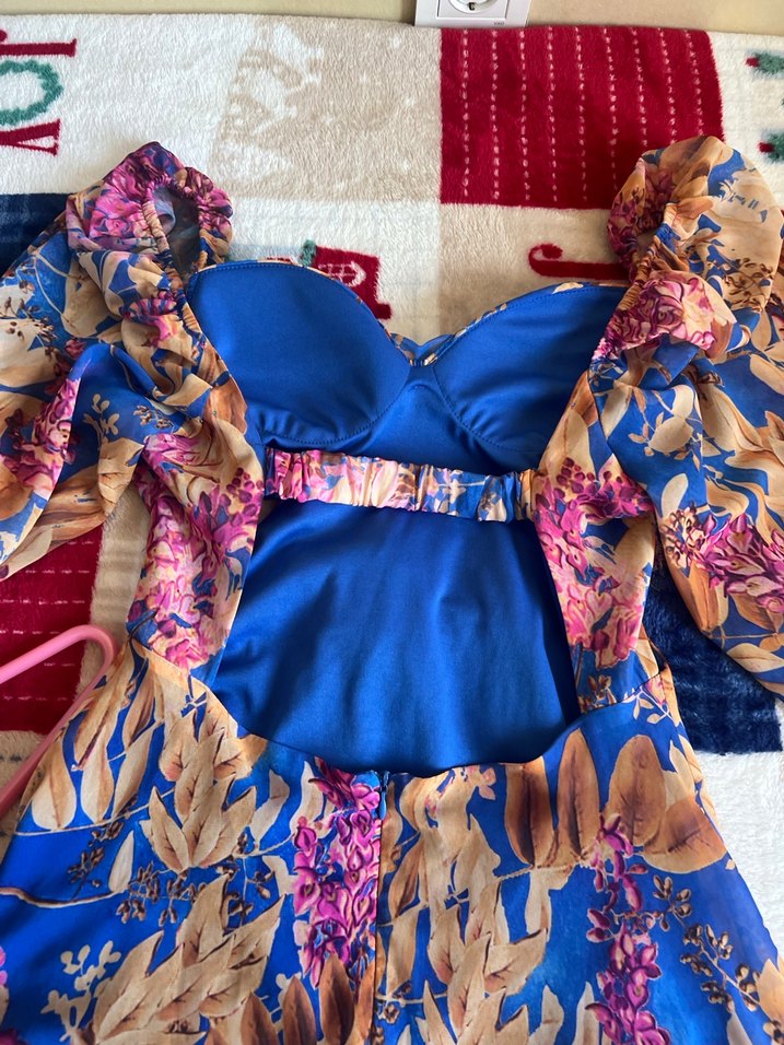 Bohem Çok Renkli Midi Elbise - Görsel 2