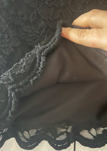 Dantel Detaylı Siyah Gotik Kadın Bluz - Görsel 3