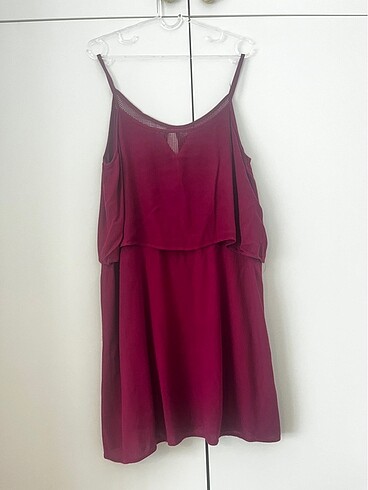 BATİK fuşya burgundy tiril elbise