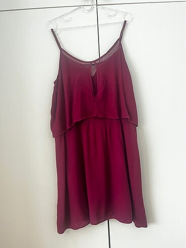 m Beden BATİK fuşya burgundy tiril elbise