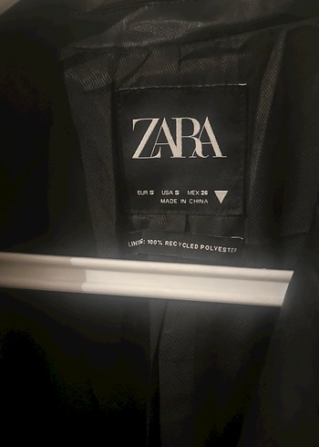 Zara Siyah Deri Kadın Ceket - Görsel 3