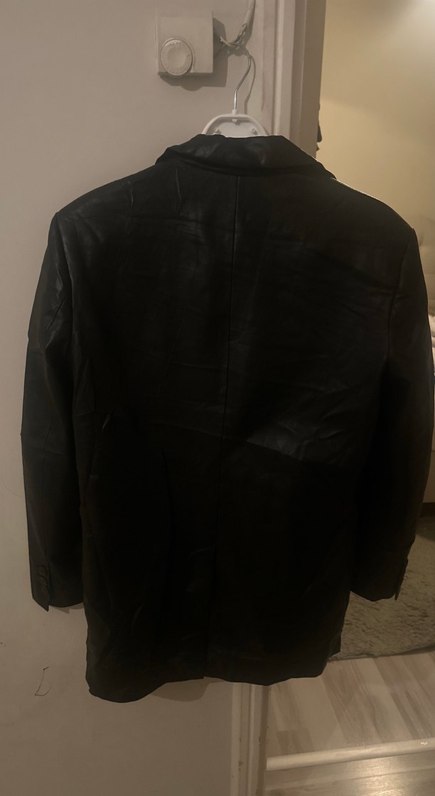 Zara Siyah Deri Kadın Ceket - Görsel 4