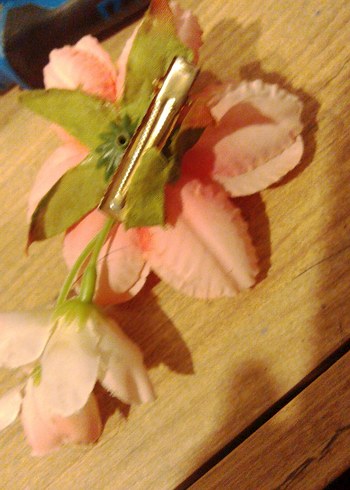 Pembe Vintage Çiçekli Fırfırlı toka - Görsel 2