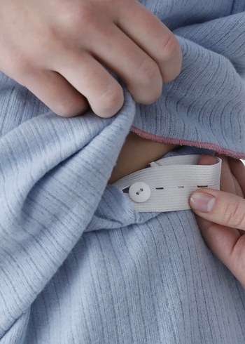 xxl Beden Açık Mavi Emzirme ve Hamile Pijama Takımı