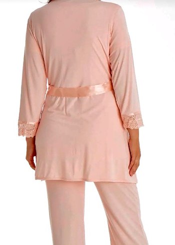 Abentiny Pembe Uzun Kollu Hamile ve Emzirme Pijama Takımı