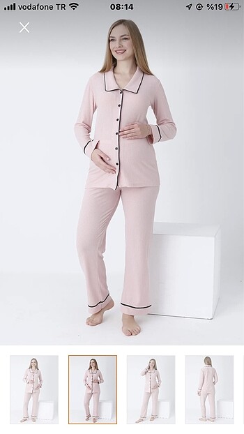 xl Beden pembe Renk Hamile pijama takımı