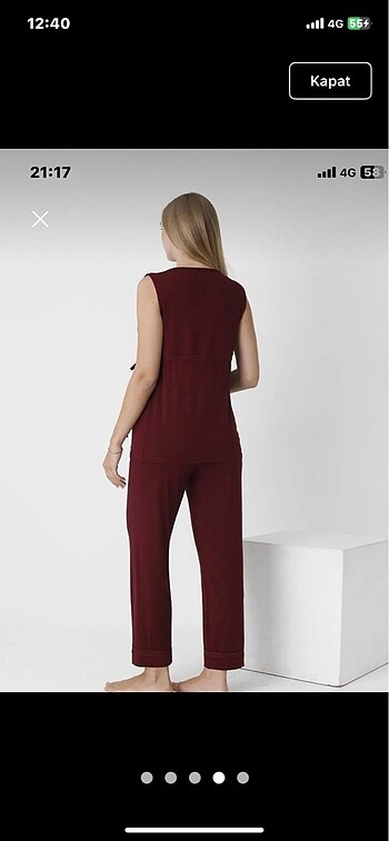 l Beden bordo Renk Hamile lohusa pijama takımı