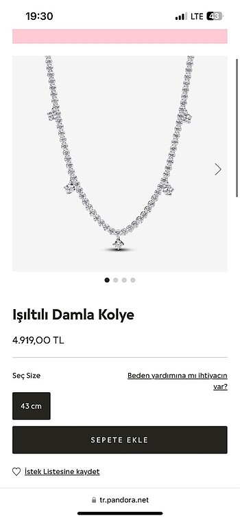 Pandora suyolu kolye