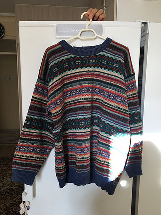 Gerçek yün tiffany marka vintage kazak taytlarla güzel duruyor
