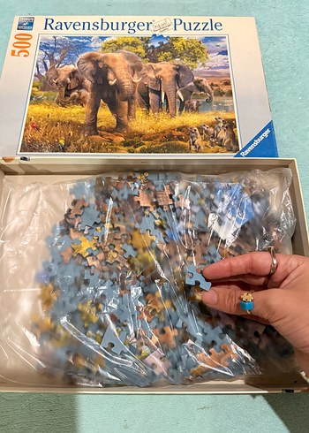 Afrika Savanalarinda 500 Parcalik Elefant Puzzle