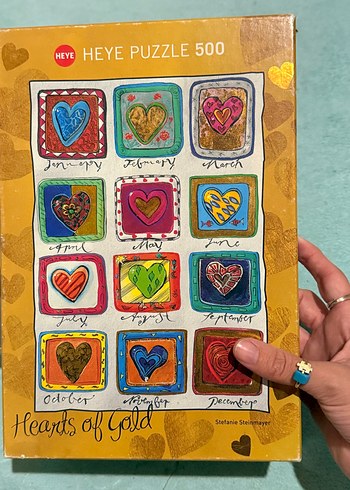 Hearts Of Gold Renkli Kalplerle 500 Parcalik Puzzle