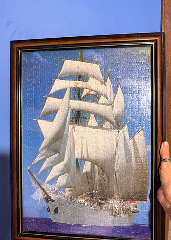 Denizcilik Temali Ahsap Cerceveli Puzzle Tablo