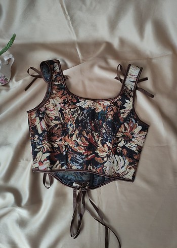 Bohem Tarz Mini Bağcıklı Büstiyer - Görsel 2