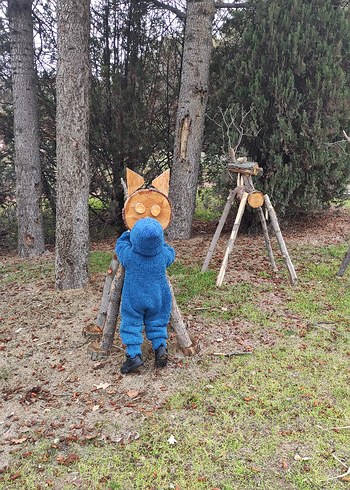 Koyu Mavi Örgü Bebek Tulumu - Görsel 2