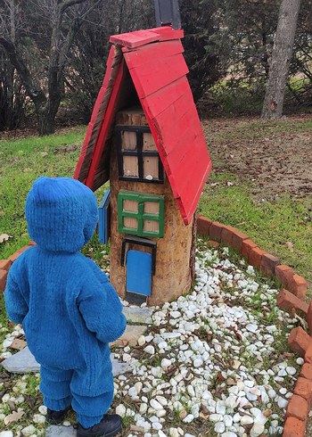 Koyu Mavi Örgü Bebek Tulumu - Görsel 3